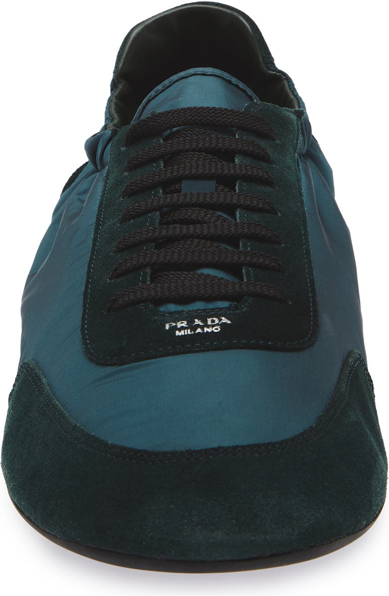 Prada Collapse Mixed Media Low Top Sneaker, Alternate, color, Abete