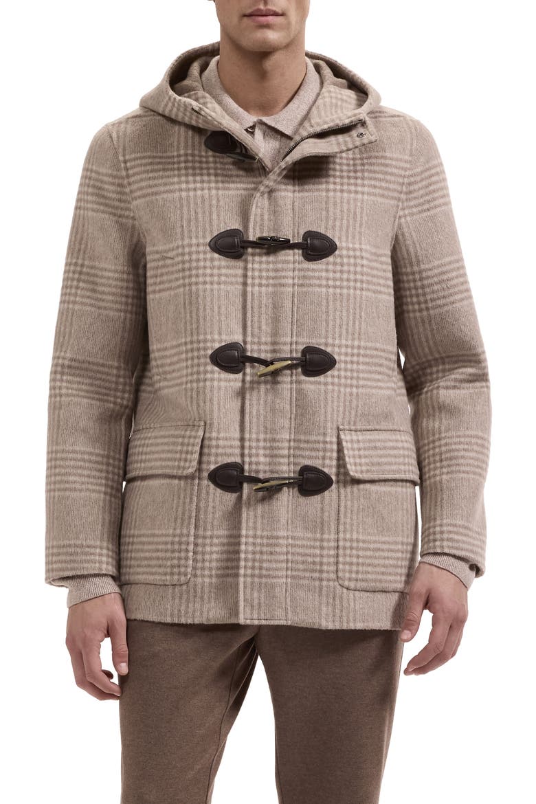 Wool Blend Hooded Toggle Coat, Main, color, TAUPE