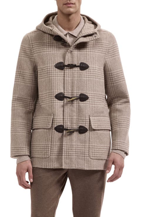 Wool Blend Hooded Toggle Coat