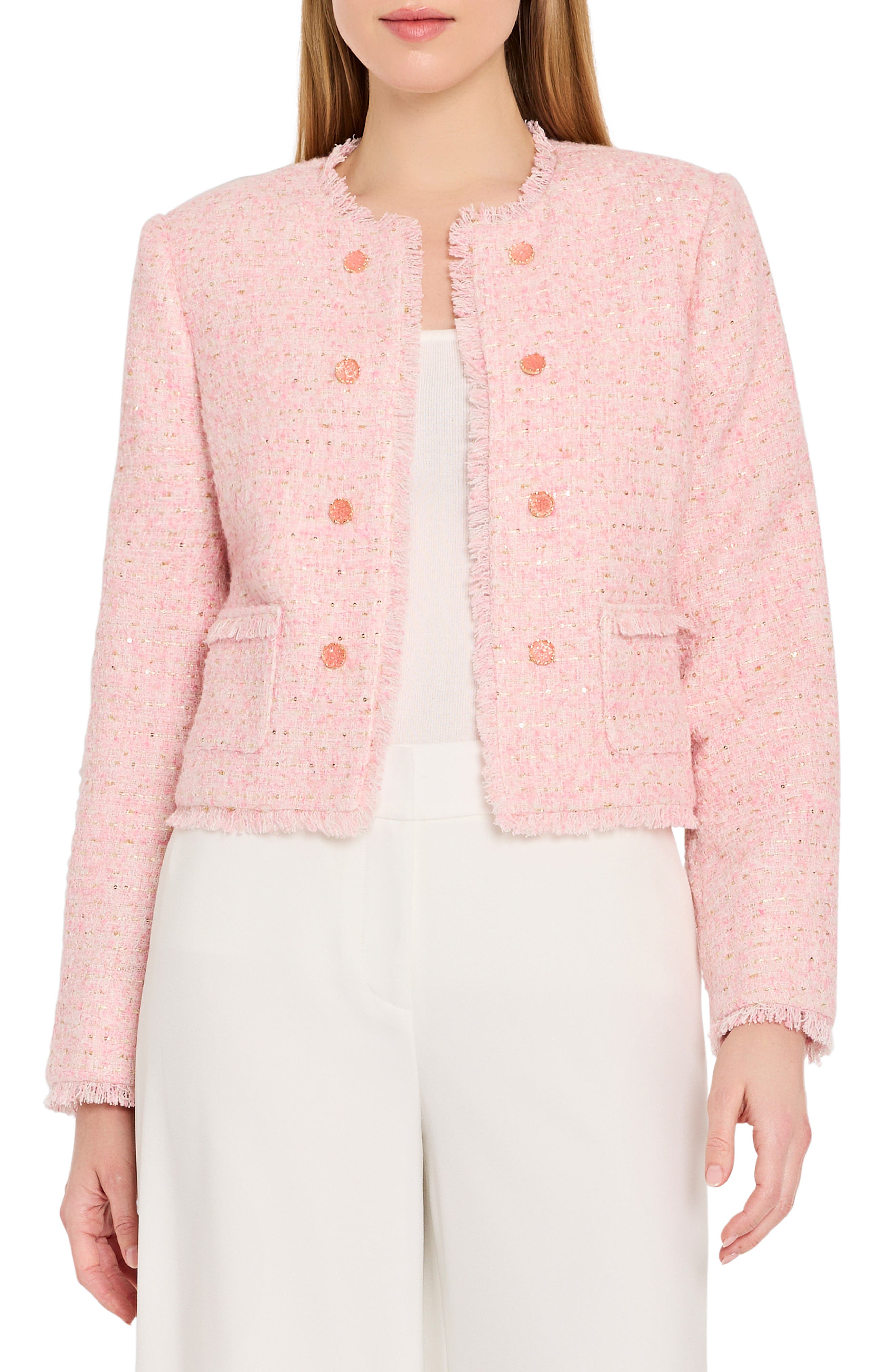 Metallic Boucle Crop Jacket