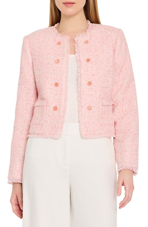 Tahari ASL Metallic Bouclé Crop Jacket (Petite)