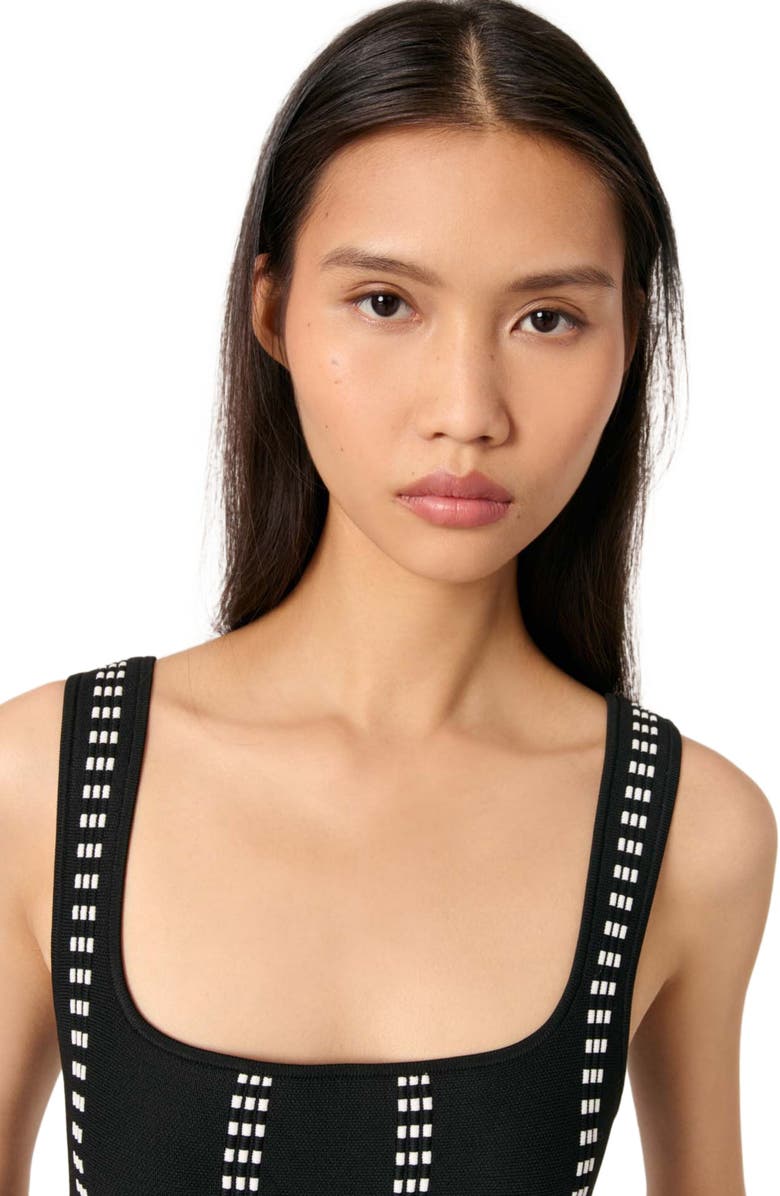 maje Mini jacquard knit dress, Alternate, color,