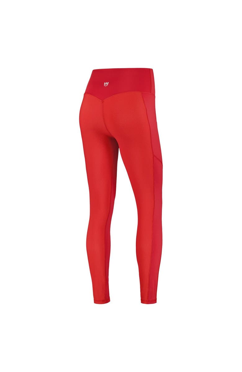 KADYLUXE Women's Scarlet Ohio State Buckeyes 7/8 Mixed Media Pocket iLeggings, Alternate, color,