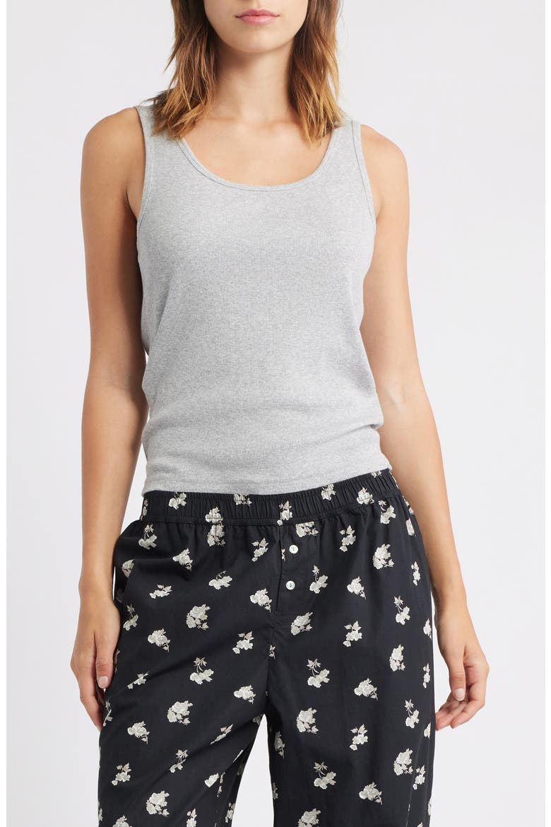 Rib Tank, Main, color, GREY HEATHER