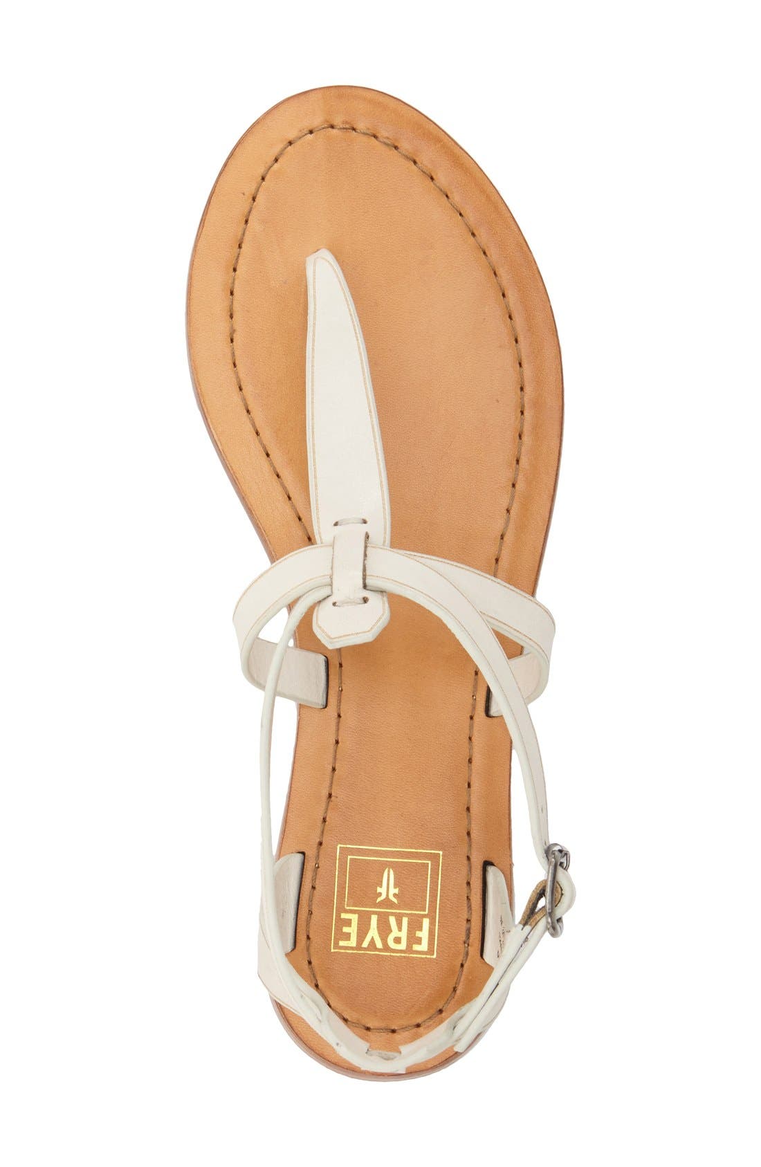'Rachel' T-Strap Sandal, Alternate, color, WHITE LEATHER