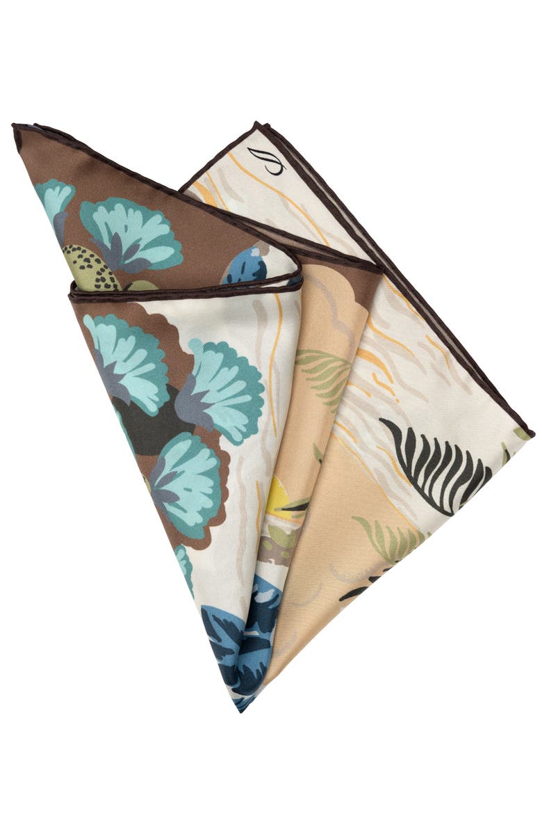 Elizabetta Isola - Silk Pocket Square for Men, Alternate, color, Aqua