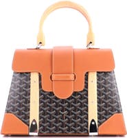 Pre-Owned Goyard Saigon Top Handle Bag Coated Canvas with Leather MM