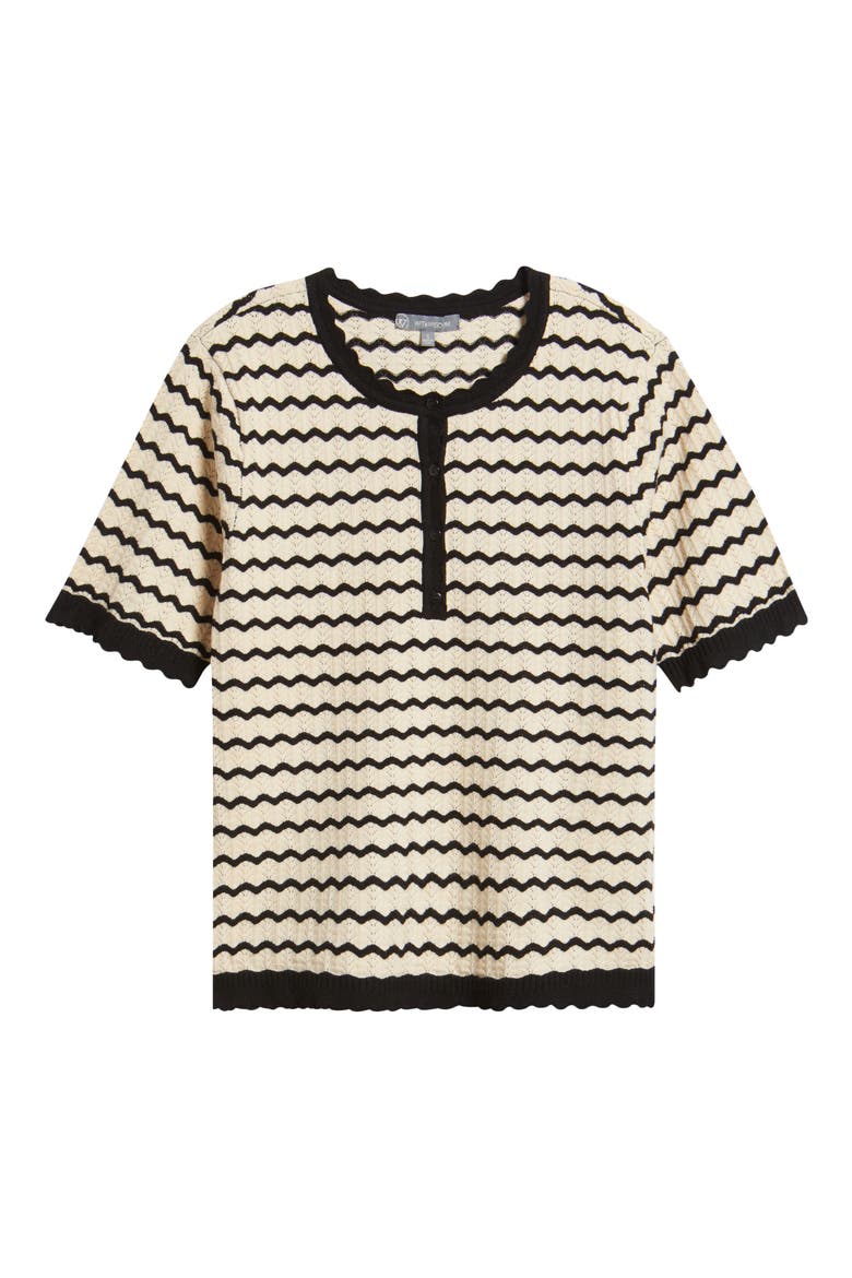 Stripe Knit Top, Alternate, color, ECRU/ BLACK
