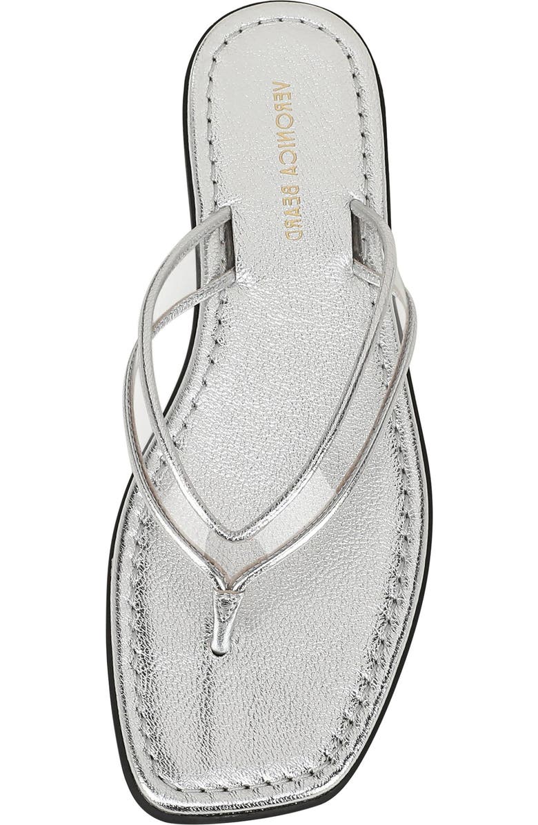 Veronica Beard Clea Flip Flop, Alternate, color, Clear/ Silver
