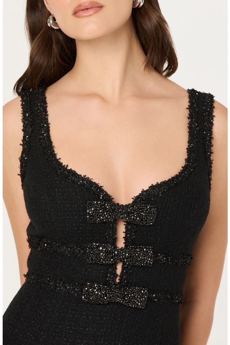 Maira Tweed Dress, Alternate, color, BLACK