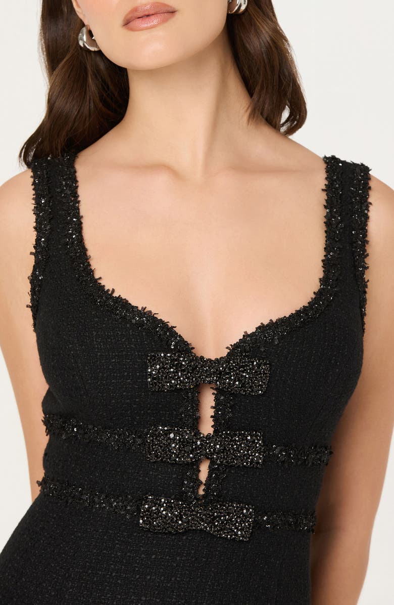 ASTR the Label Maira Tweed Dress, Alternate, color, Black