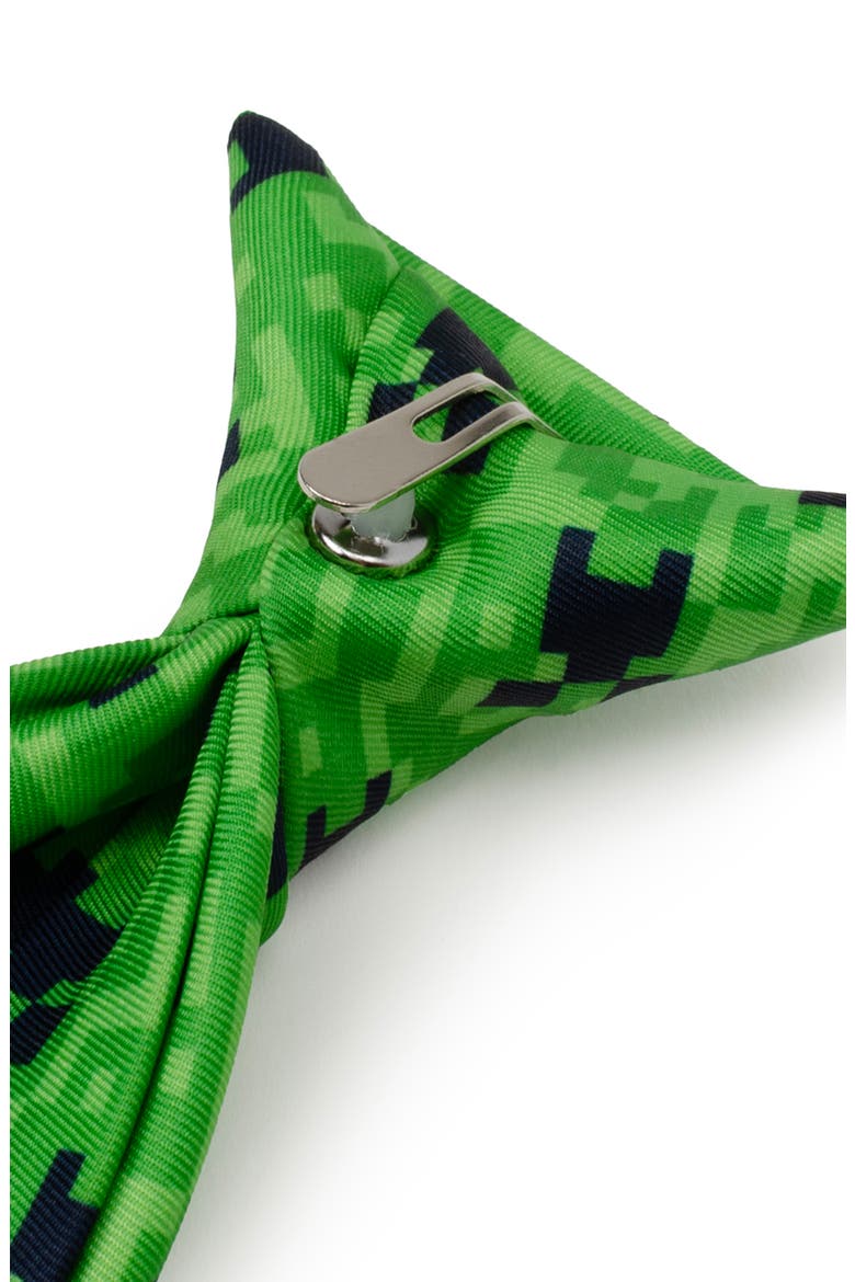 Kids' Minecraft Creeper Clip-On Tie, Alternate, color, GREEN