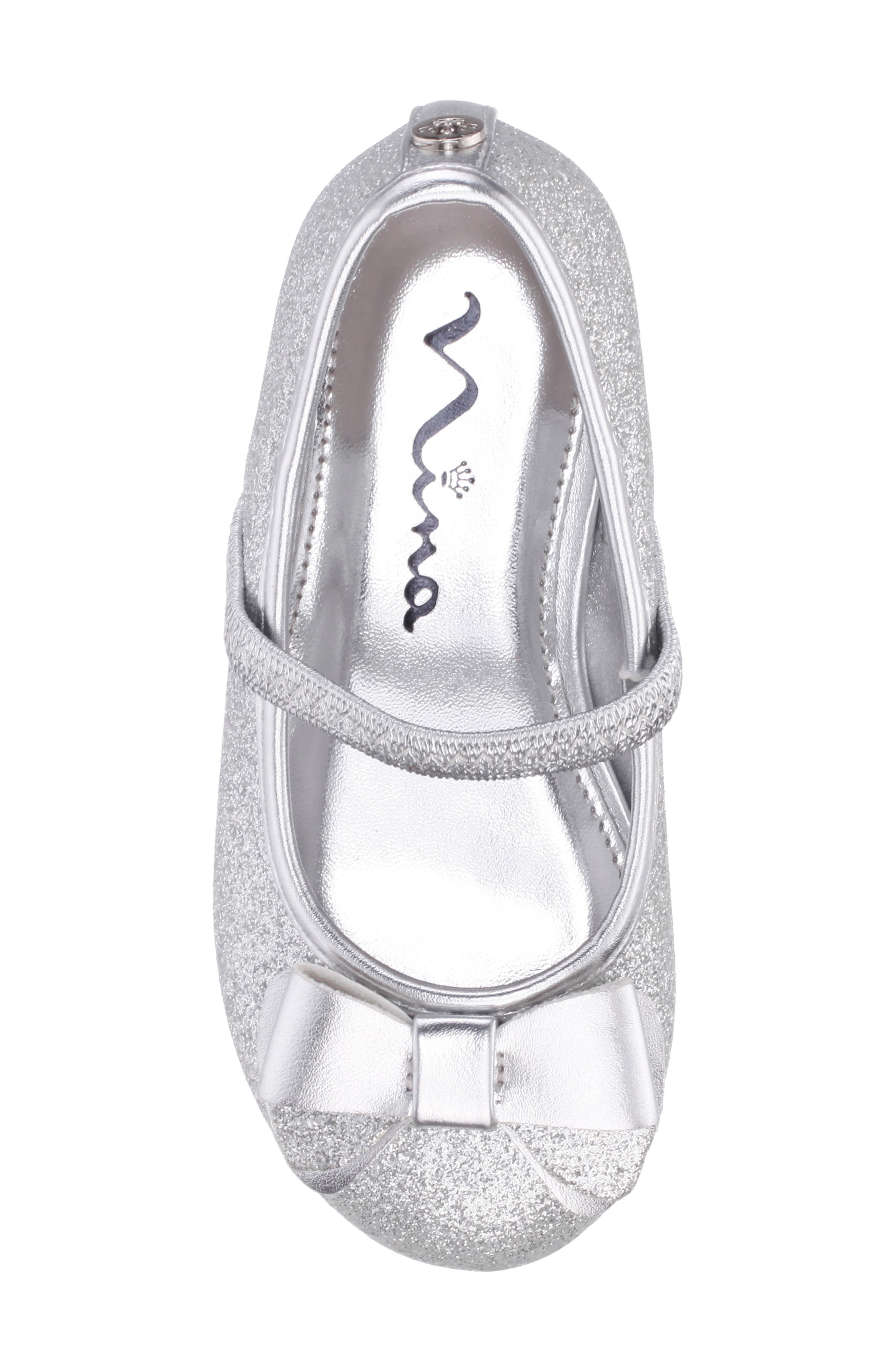 Nina Kids' Kenzee Mary Jane Flat, Alternate, color, Silver