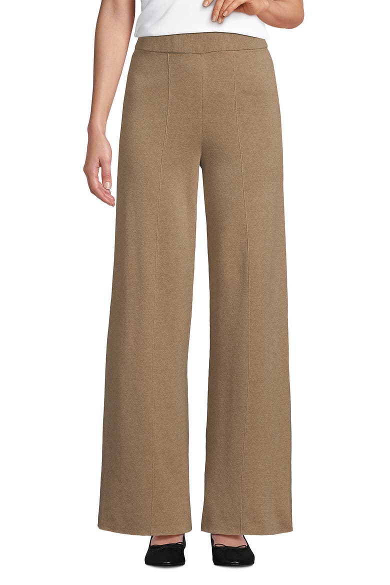 Fine Gauge Cotton Sweater Pants, Alternate, color, Vicuna Heather
