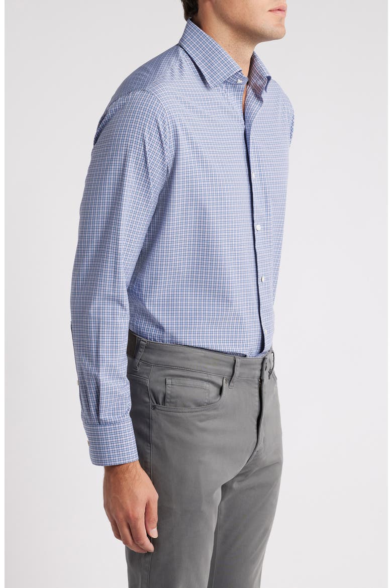 Wicklow Microcheck Performance Button-Up Shirt, Alternate, color, BROOK BLUE