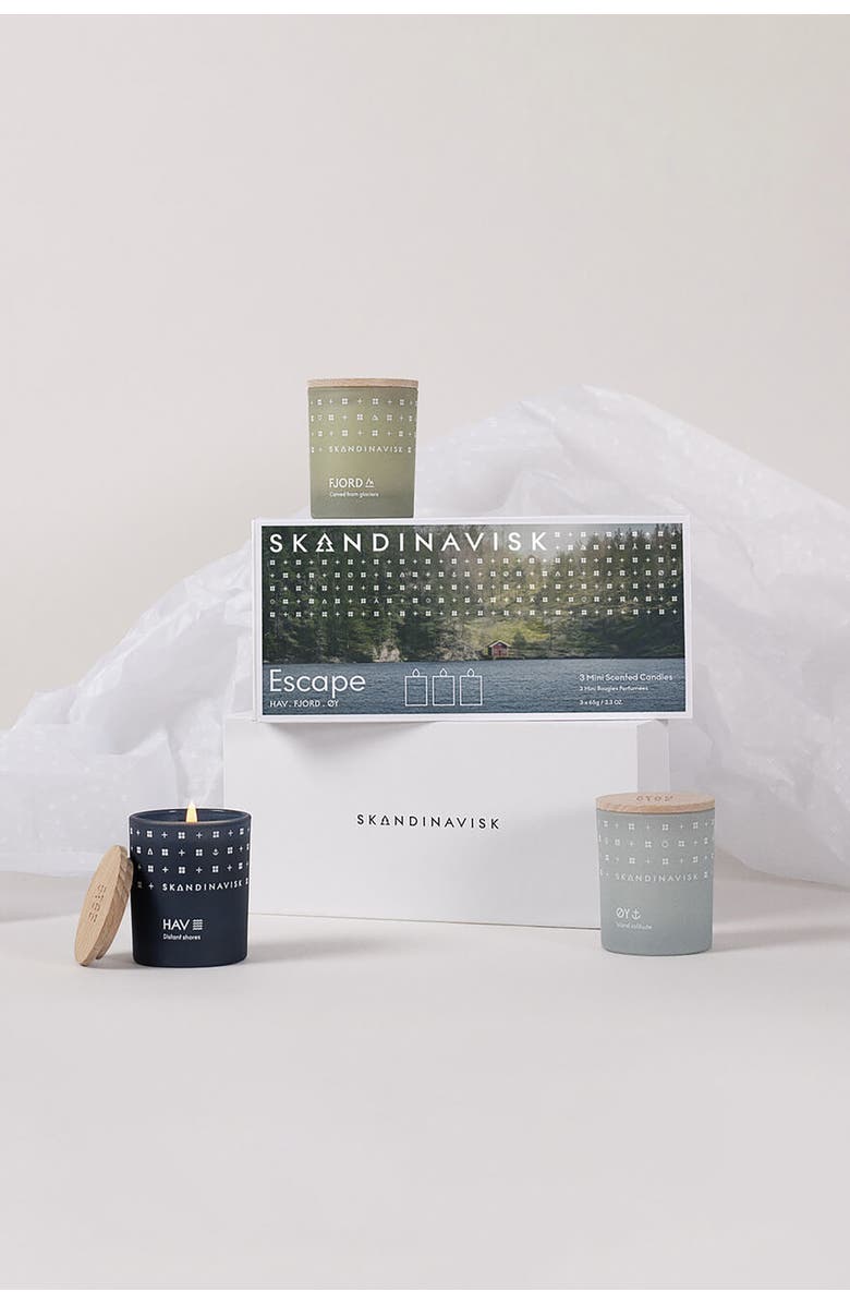 SKANDINAVISK ESCAPE Mini Candle Giftset 65g x 3, Alternate, color, Blue