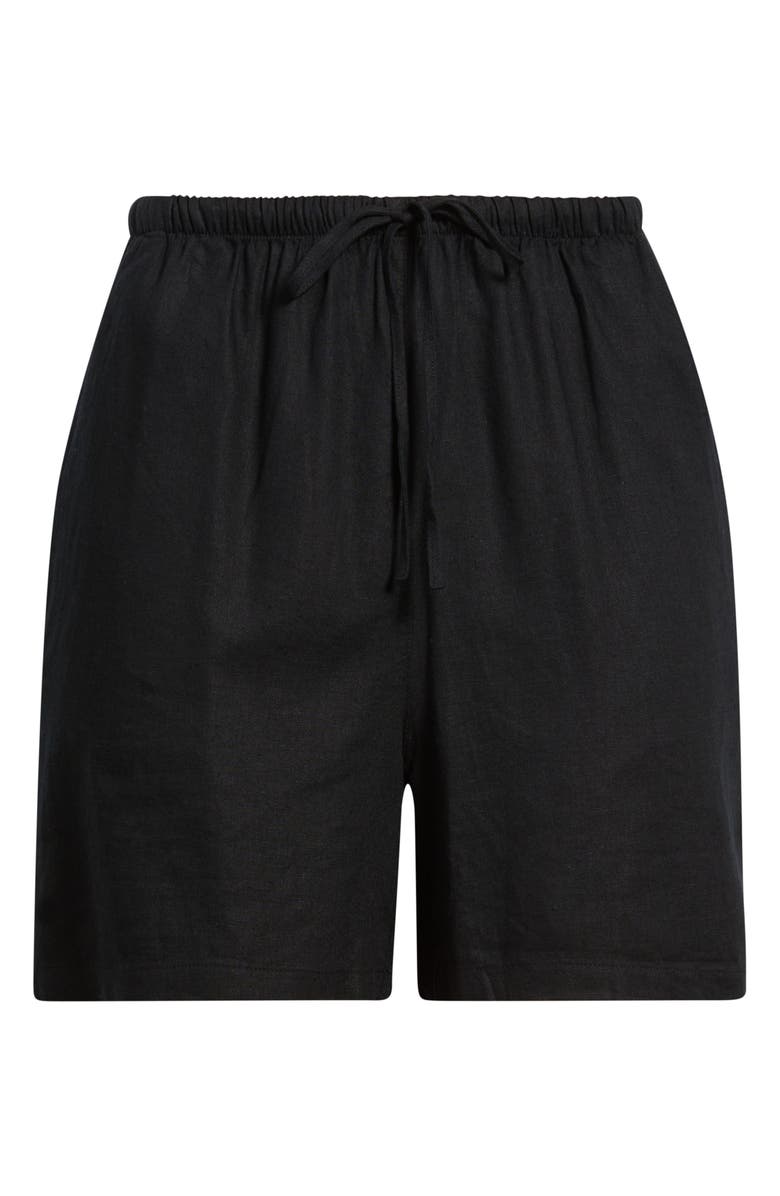 Caslon<sup>®</sup> Linen Blend Shorts, Alternate, color, Black