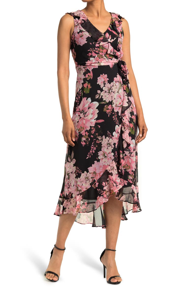 London Times Floral Chiffon Dress, Main, color,