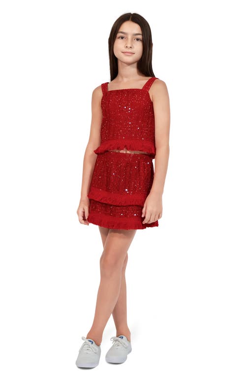 HABITUAL HABITUAL KIDS KIDS' SEQUIN FRINGE TOP & SKIRT SET