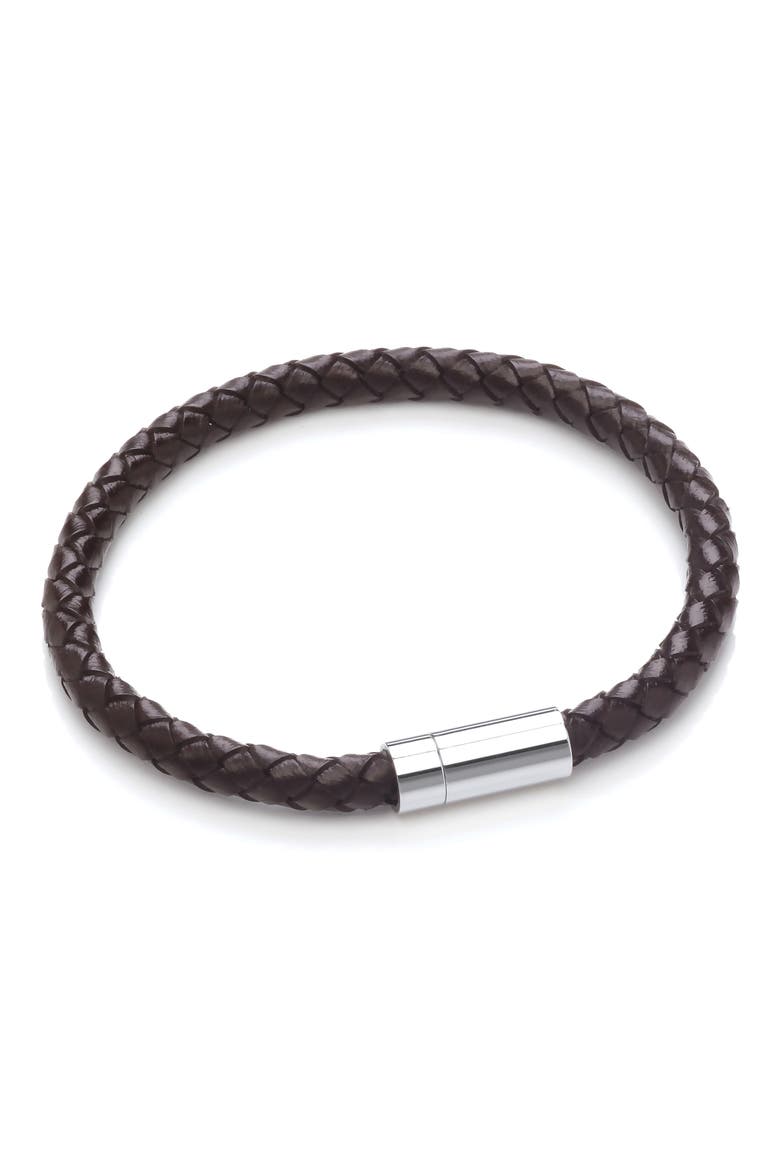 Men's Leather Wrap Bracelet, Alternate, color, DARK BROWN