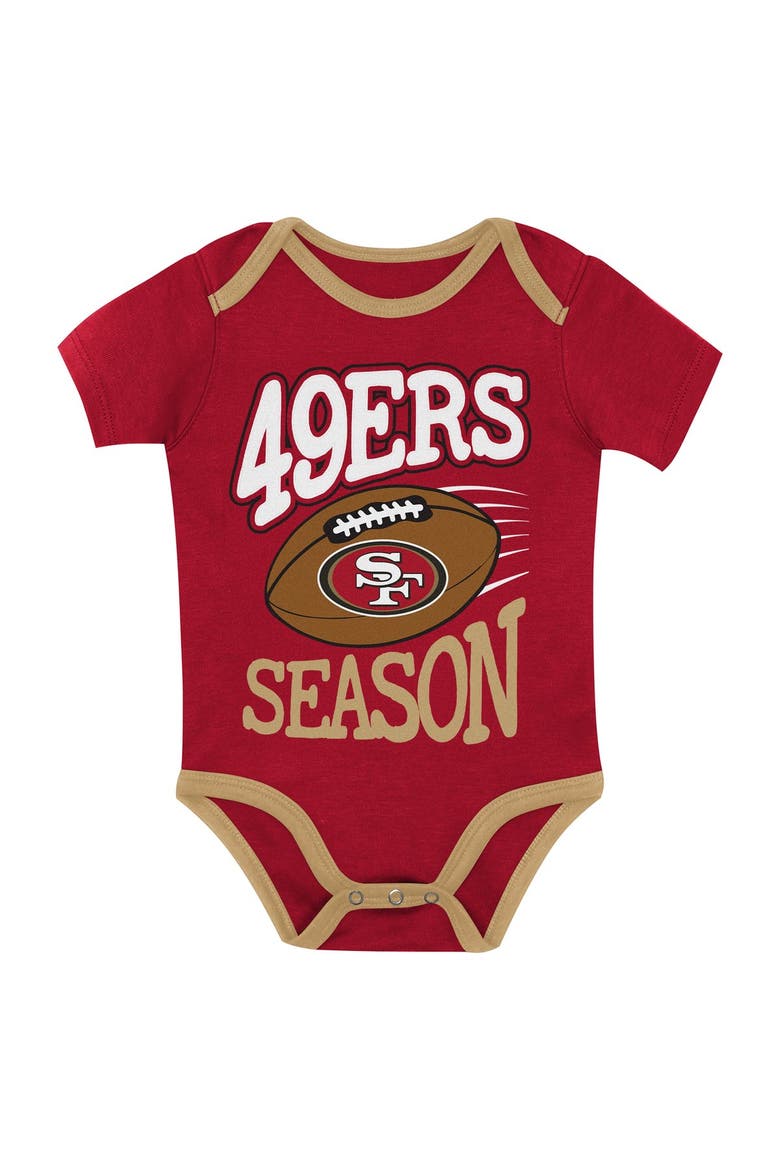 Newborn Outerstuff  San Francisco 49ers First Round Pick Three-Piece Creeper Set, Alternate, color, Red