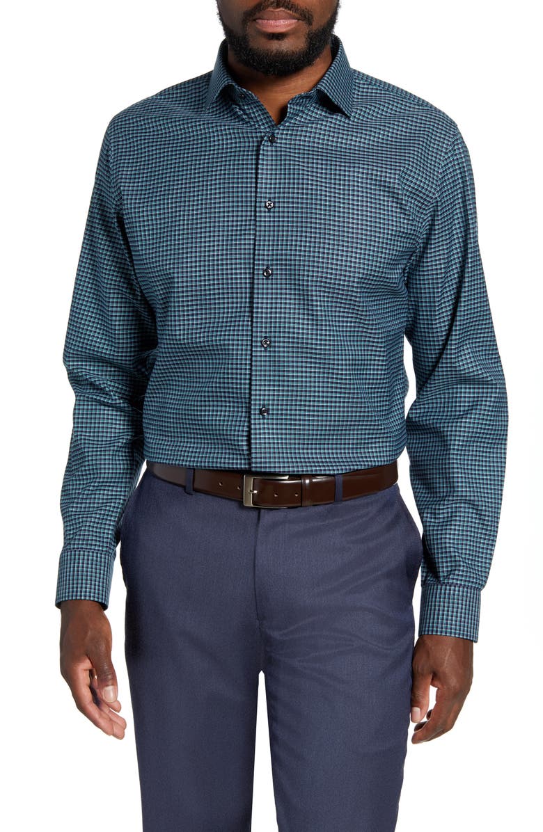 NORDSTROM MEN'S SHOP Trim Fit Non-Iron Check Dress Shirt, Main, color, 