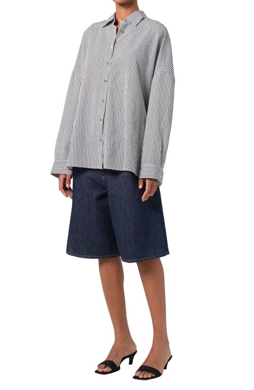AGOLDE AGOLDE SOLENE STRIPE ROUX BUTTON-UP SHIRT