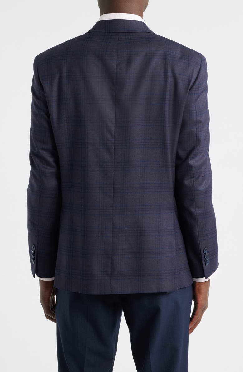 Peter Millar Flynn Classic Fit Purple Windownpane Check Wool Sport Coat, Alternate, color, Purple