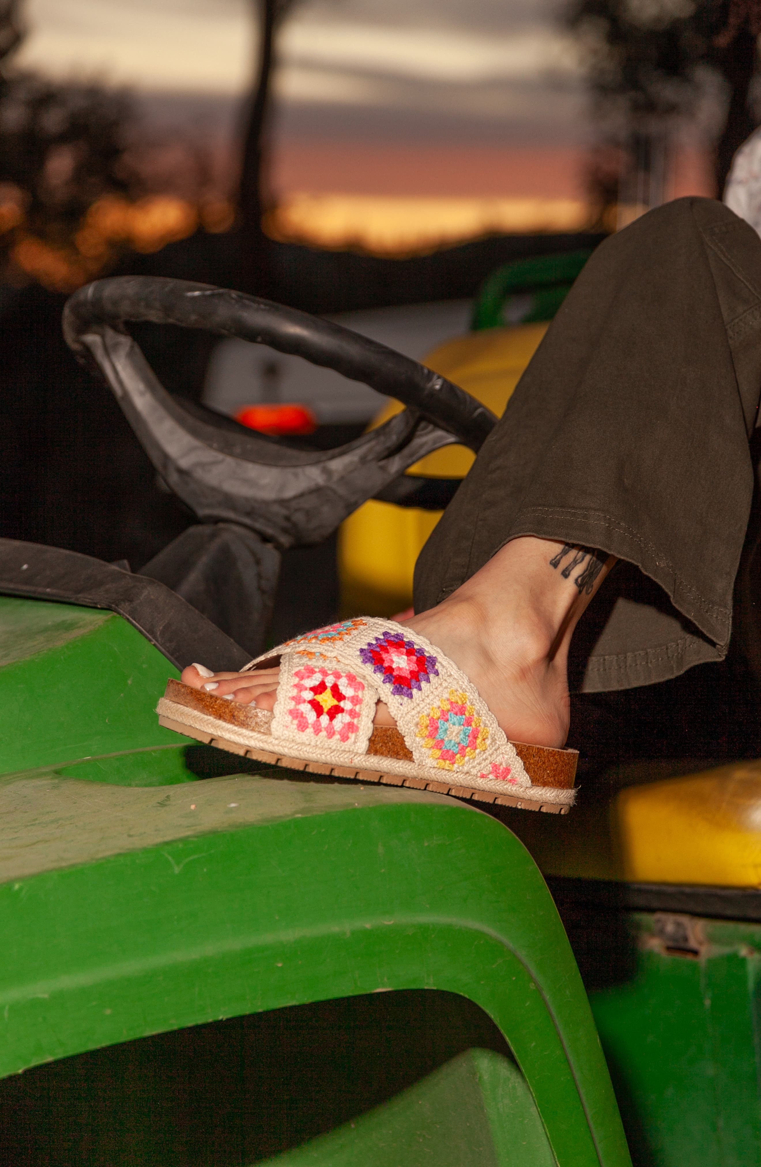 Tacoma Crochet Sandal, Alternate, color, SAND MULTI