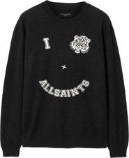 AllSaints Grinner Merino Wool Blend Crewneck Sweater