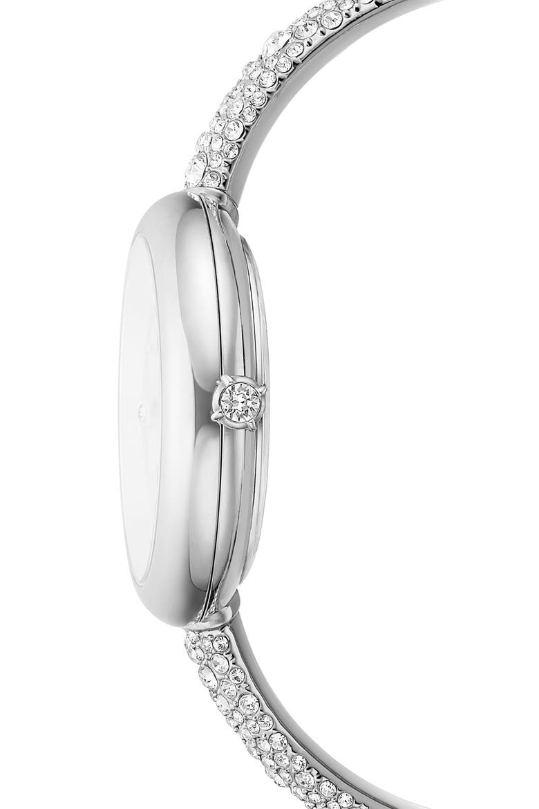 Sublima Crystal Pavé Bangle Bracelet Watch, 28mm, Alternate, color, SILVER