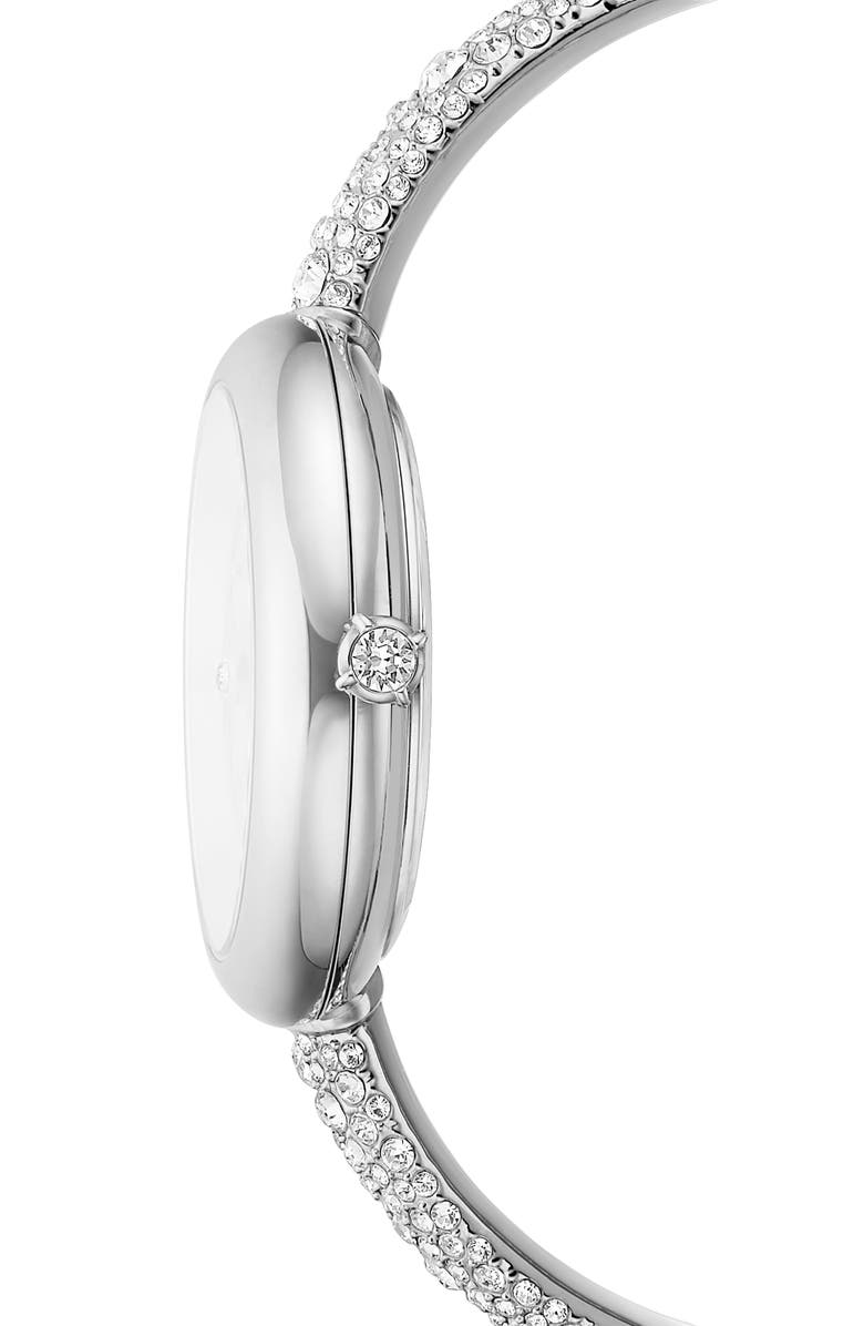 Swarovski Sublima Crystal Pavé Bangle Bracelet Watch, 28mm, Alternate, color, Silver
