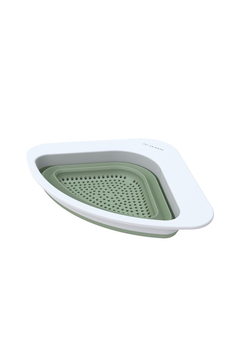 Corner Sink Colander, Triangular Sink Strainer for Fruits, Vegetables & Pasta, Main, color, Green