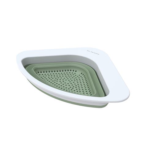 Corner Sink Colander, Triangular Sink Strainer for Fruits, Vegetables & Pasta
