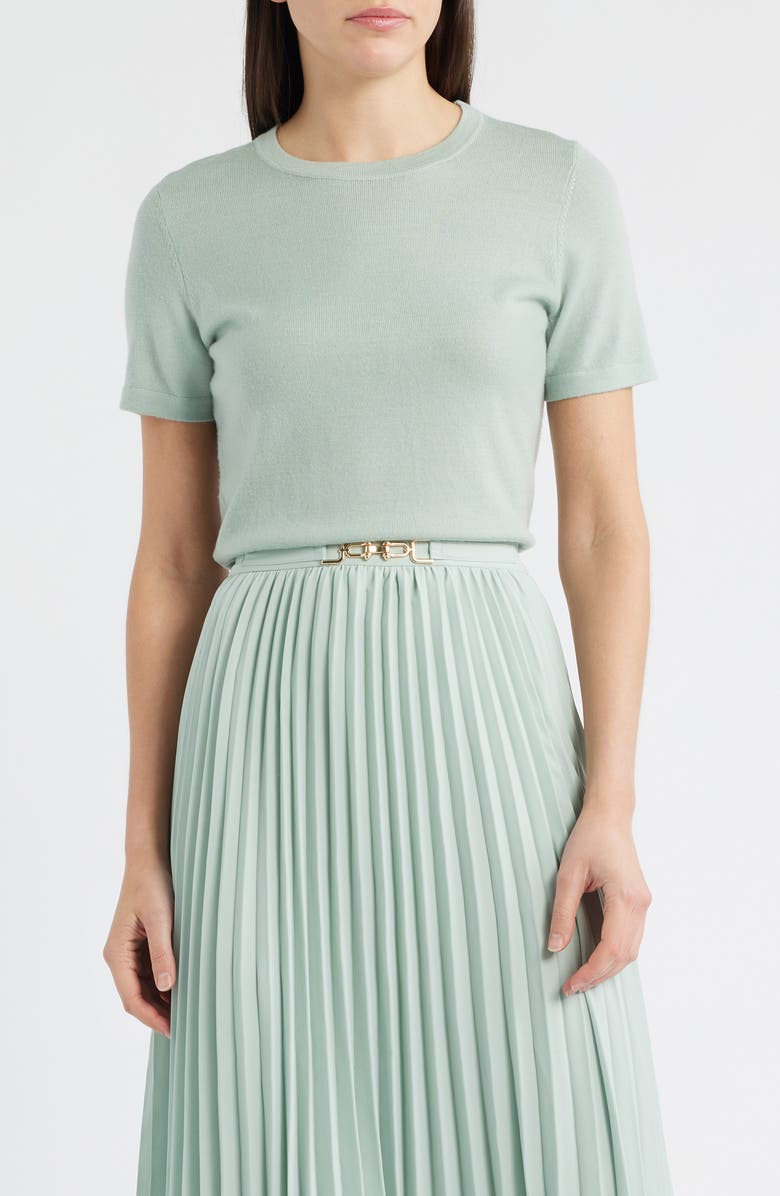 Anne Klein Luxe Merino Wool Sweater, Main, color, Soft Aloe