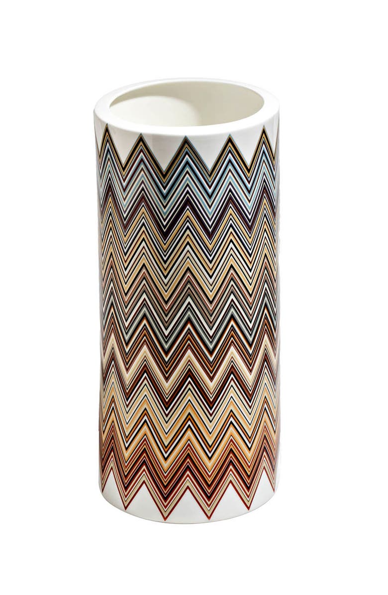 Missoni Home Tableware High Vase Zig Zag Jarris 148 Diam. 6.3", H 14", Alternate, color, Multicolor