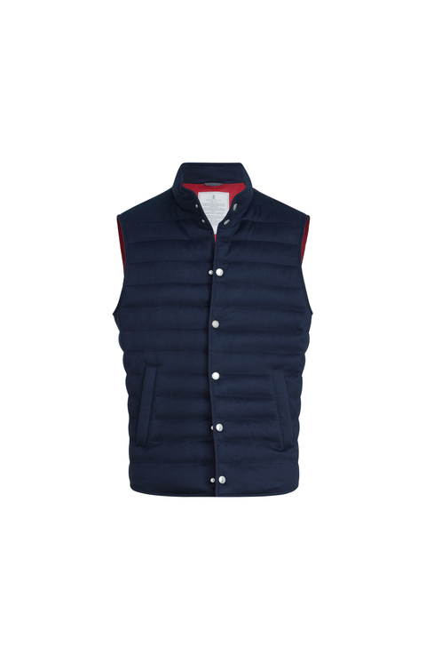 Cashmere flannel down vest