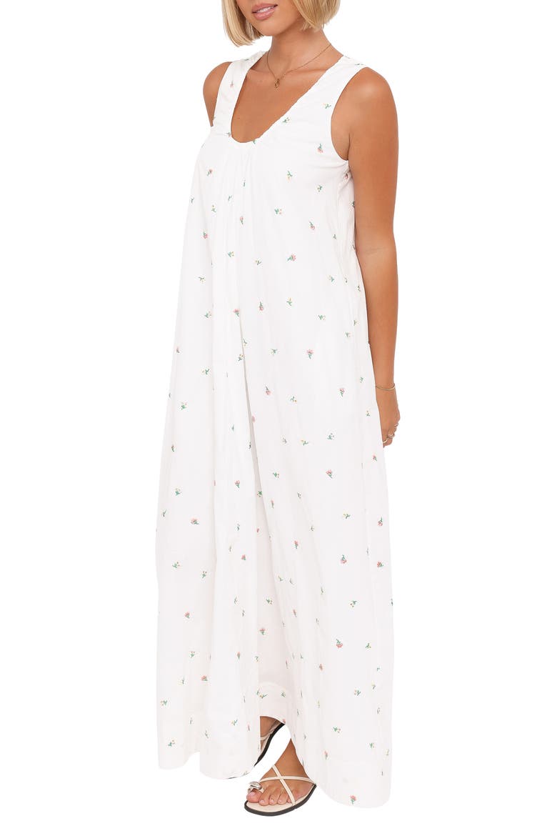 Laurita Cotton Maxi Dress, Alternate, color, WHITE FLORAL
