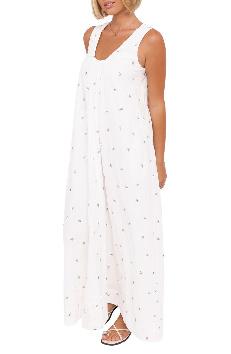 Petal & Pup Laurita Cotton Maxi Dress, Alternate, color, White Floral