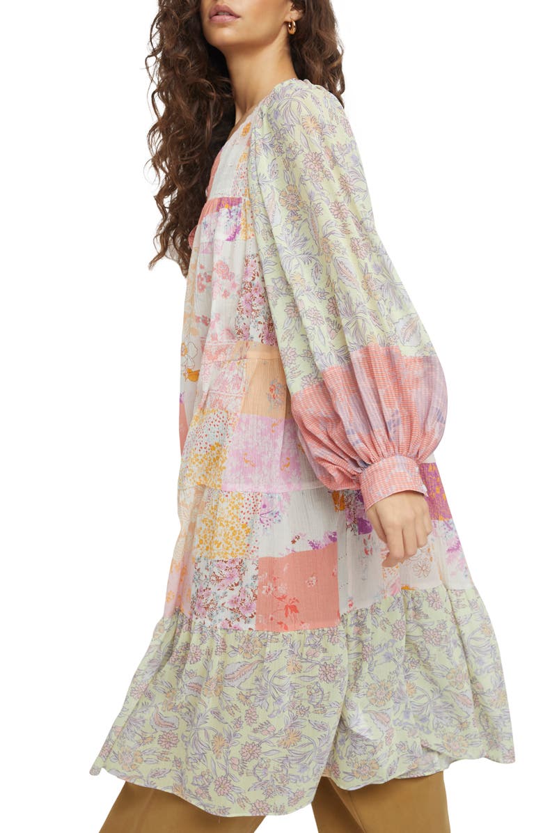 Free People Patchwork Cotton Knee Length Top, Alternate, color, 