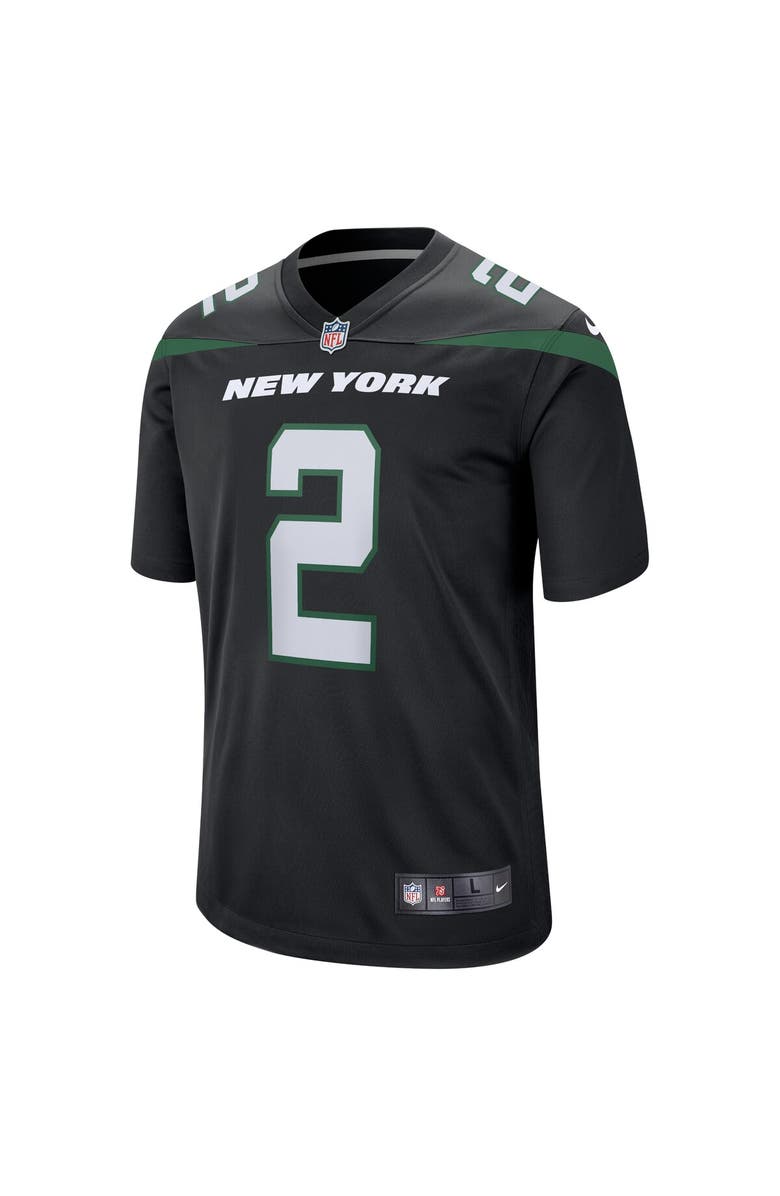 Nike Men's Nike Zach Wilson Black New York Jets Alternate Game Jersey, Alternate, color,