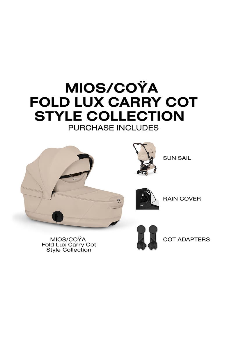Fold Lux Carry Cot for the Mios/Coya Strollers – Style Collection, Alternate, color, COZY BEIGE