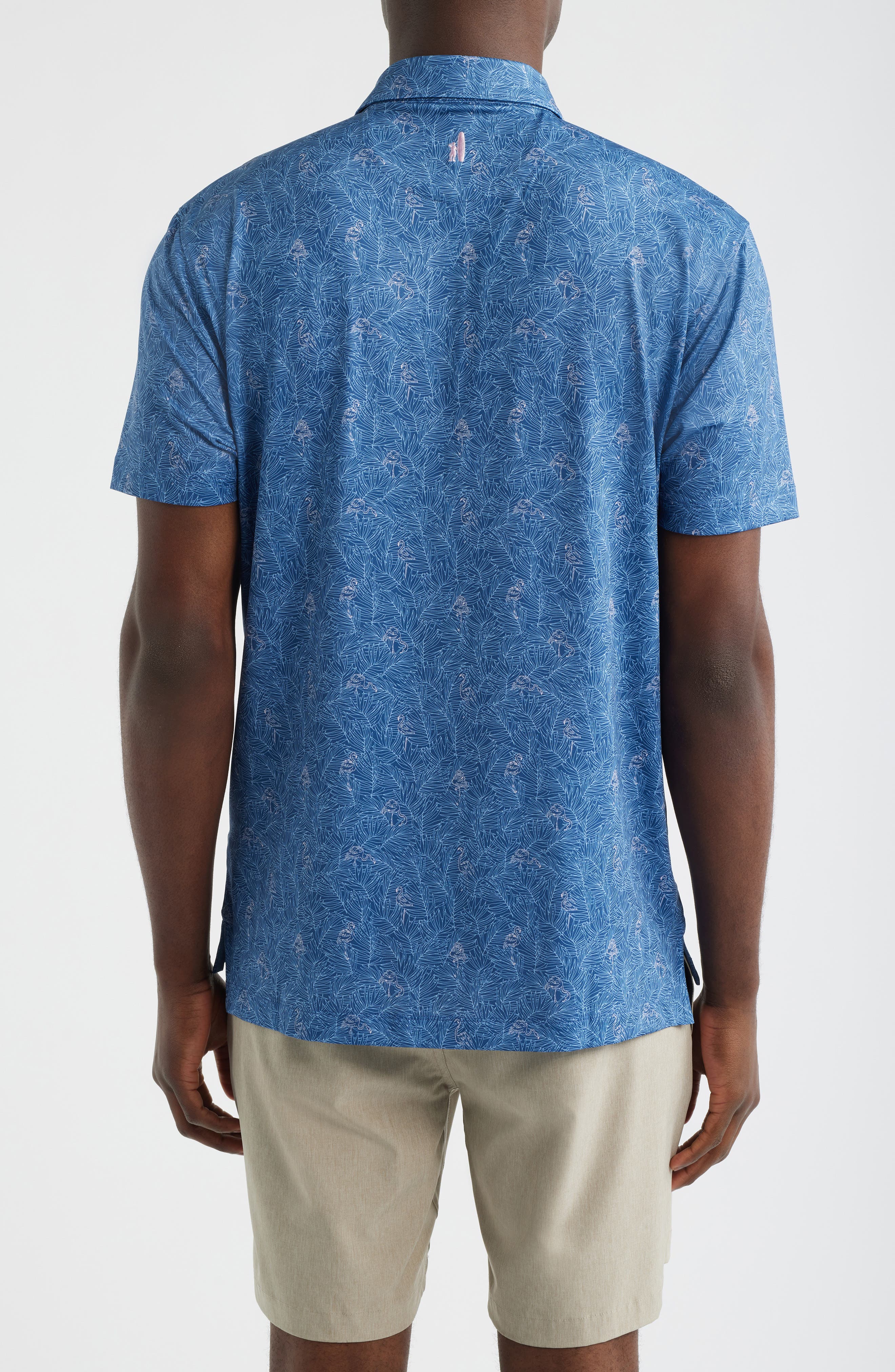 Osmond Leaf Print Performance Jersey Polo - image 2