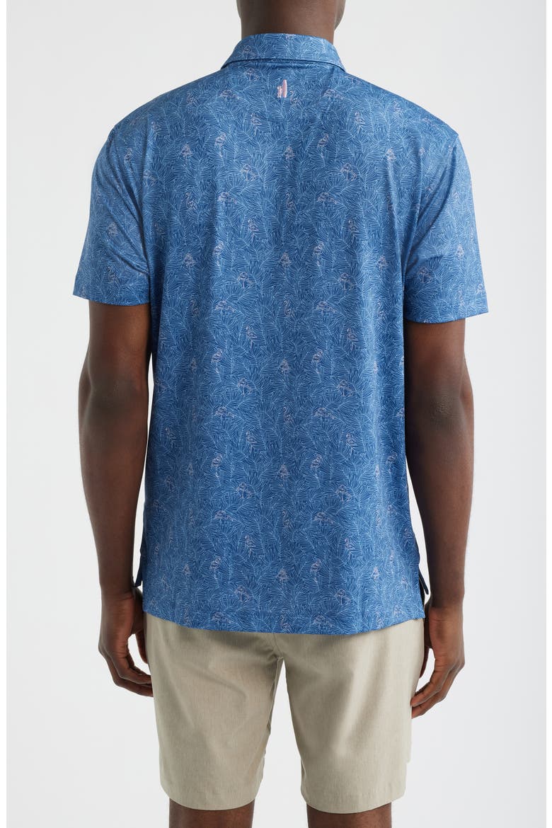 Osmond Leaf Print Performance Jersey Polo, Alternate, color, LAKE