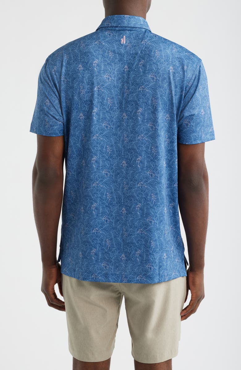 johnnie-O Osmond Leaf Print Performance Jersey Polo, Alternate, color, Lake