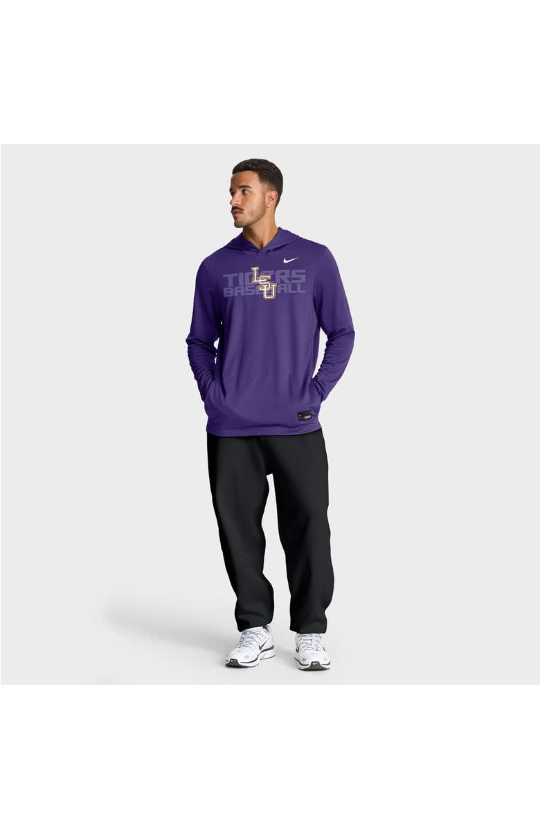 Nike Men's Nike Purple LSU Tigers Dugout Dri-FIT Long Sleeve Hooded T-Shirt, Alternate, color, Purple