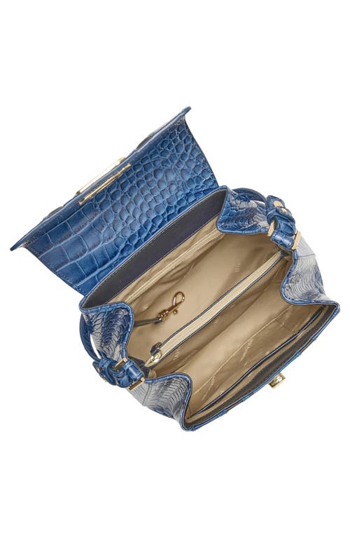 Brahmin Margo Croc Embossed Leather Crossbody Bag In Blue