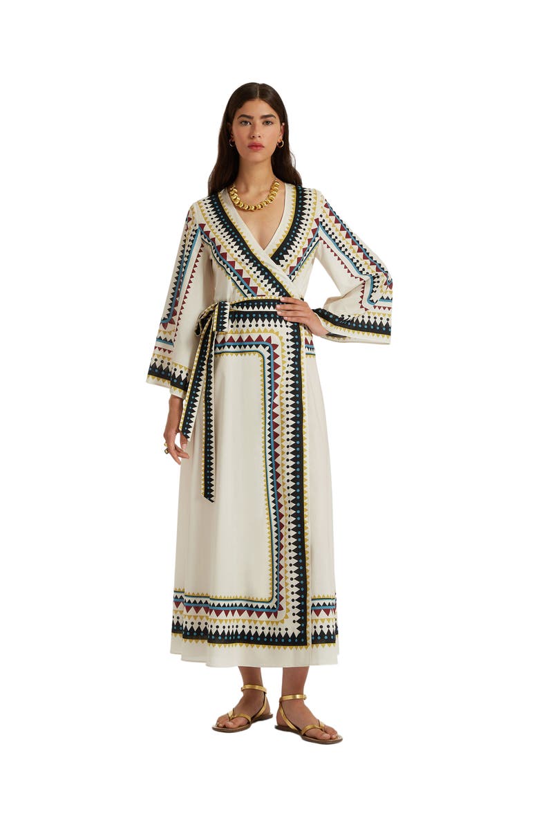 La DoubleJ The Wrap Dress Doric Placée Cream, Main, color, Doric Placée Cream