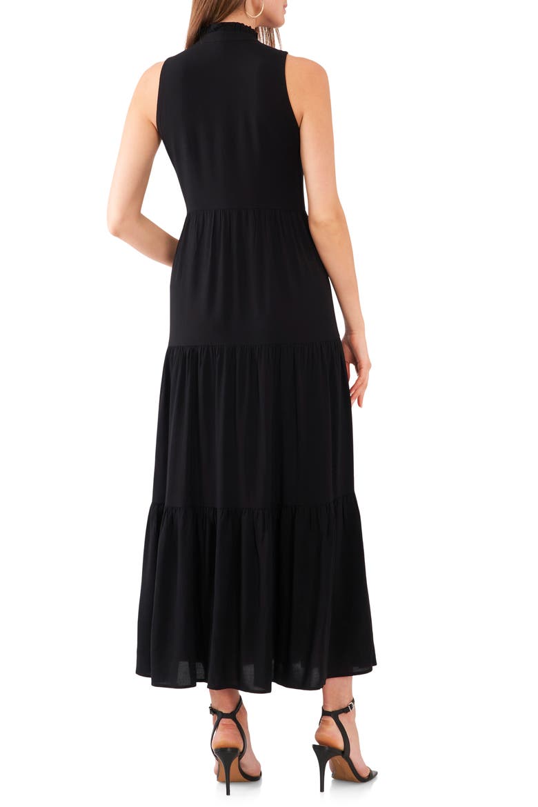 Sleeveless Tiered Maxi Dress, Alternate, color, RICH BLACK