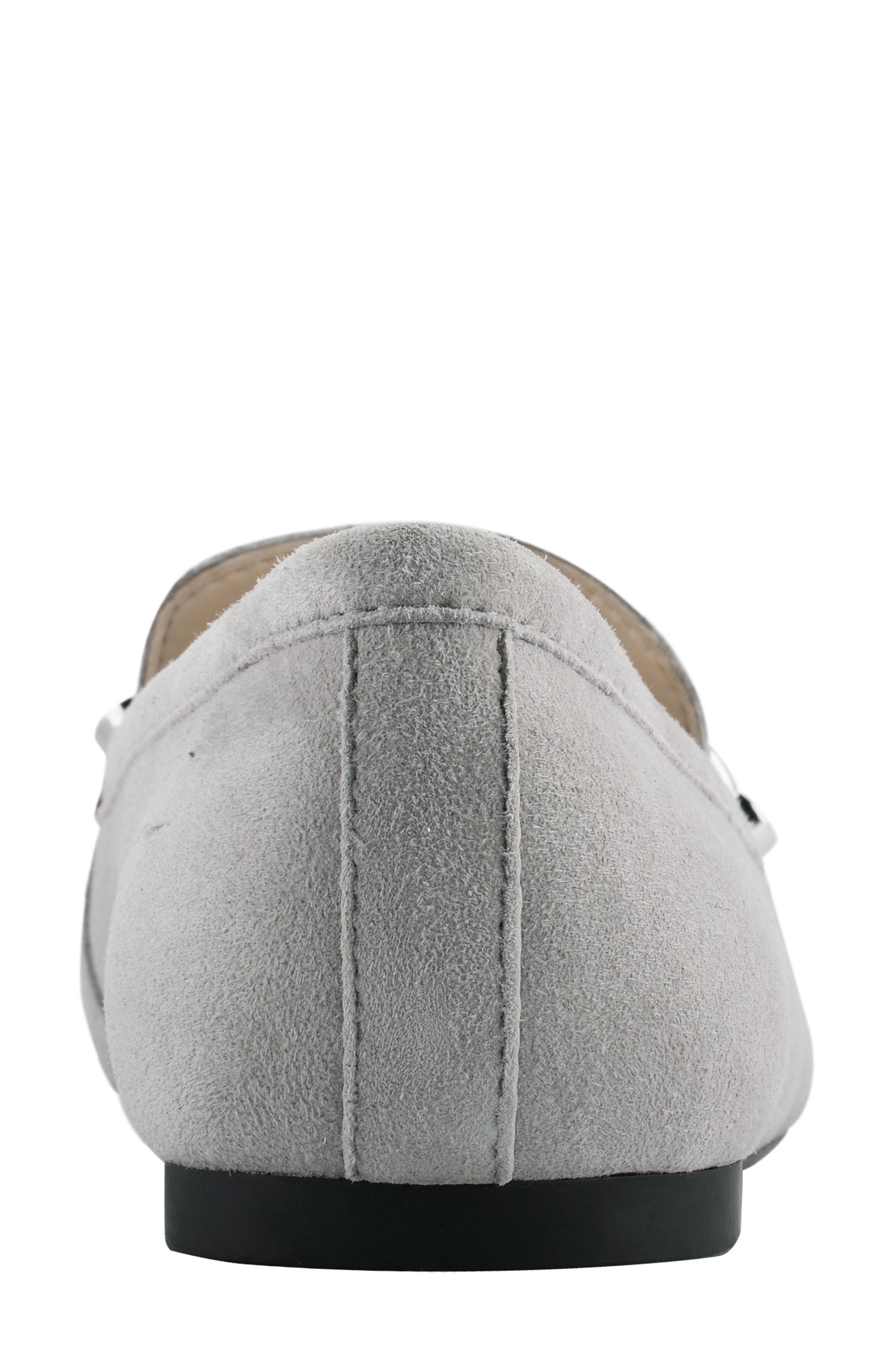 Elanna Leather Chain Link Loafer, Alternate, color, GREY